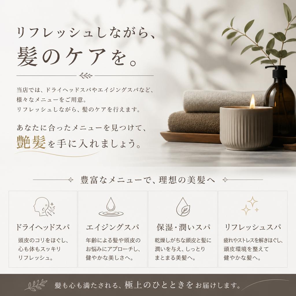 多彩なヘアケアメニュー
